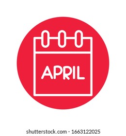 calendar with april fools day line style icon vector illustration design