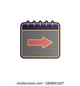 Calendar, arrow color gradient vector icon