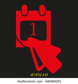 calendar, arrow, icon, vector illustration EPS 10