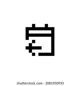 calendar arrow left pixel perfect icon design. Flat style design isolated on white background. Vector illustration