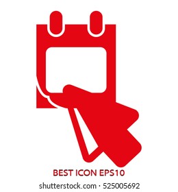 calendar, arrow, vector icon, eps10