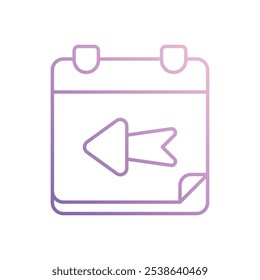 Ícone Calendário com Setas isolado em um fundo branco. Ilustração vetorial.