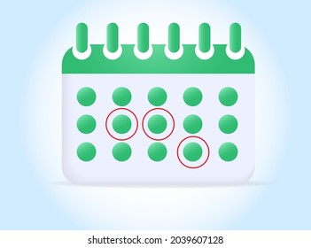 Calendar assignment icon. Planning concept. 3d vector illustration