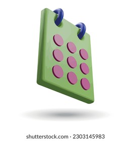 Calendar assignment icon. Planning concept. 3d vector illustration.