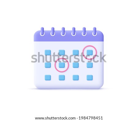 Calendar assignment icon. Planning concept. 3d vector illustration.