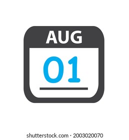 Calendar Aug 1 Icon Illustration August Stock Vector (royalty Free 