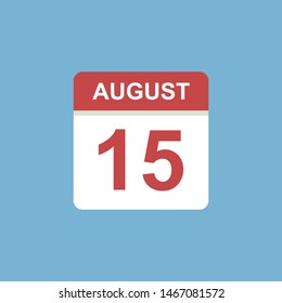 calendar - August 15 icon illustration isolated vector sign symbol
