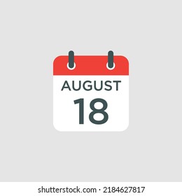 calendar - August 18 icon illustration isolated vector sign symbol