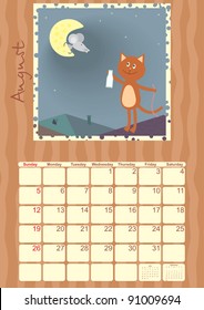 calendar for August 2012