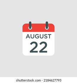 calendar - August 22 icon illustration isolated vector sign symbol