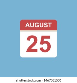 calendar - August 25 icon illustration isolated vector sign symbol