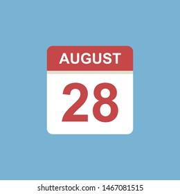 calendar - August 28 icon illustration isolated vector sign symbol