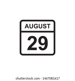 calendar - August 29 icon illustration isolated vector sign symbol
