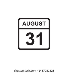 calendar - August 31 icon illustration isolated vector sign symbol