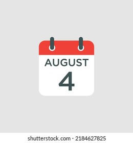 calendar - August 4 icon illustration isolated vector sign symbol