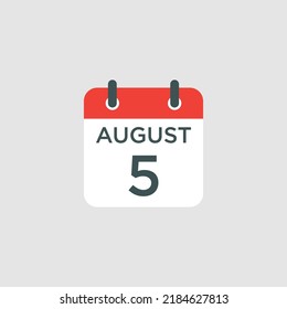 calendar - August 5 icon illustration isolated vector sign symbol