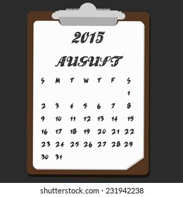  calendar of august with note theme