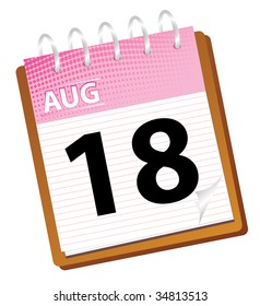 calendar august in vector mode