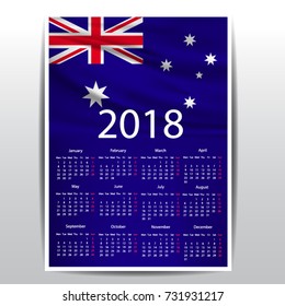 Calendar of AUSTRALIA flag