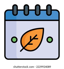 Calendar, autumn, month icon in modern style for website mobile logo app UI design. simple vector icon. 