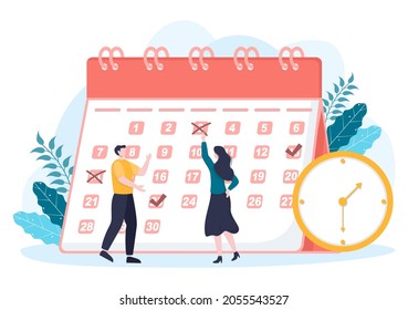 Calendar Background Vector Illustration With Circle Sign For Planning Important Matter, Time Management, Work Organization and Life Events Notification or Holiday
