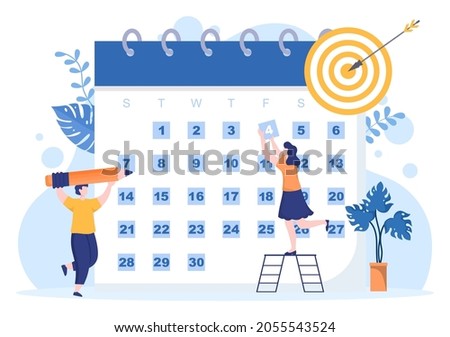 Calendar Background Vector Illustration With Circle Sign For Planning Important Matter, Time Management, Work Organization and Life Events Notification or Holiday
