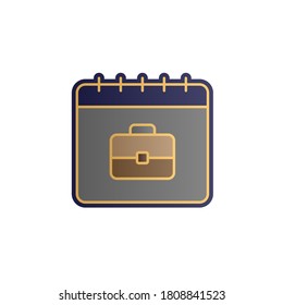 Calendar, bag color gradient vector icon