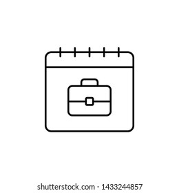 Calendar, bag icon. Simple thin line, outline vector of calendar icons for ui and ux, website or mobile application