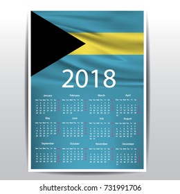 Calendar of BAHAMAS flag