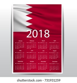 Calendar of BAHRAIN flag