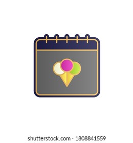 Calendario, globos color gradiente icono de vector