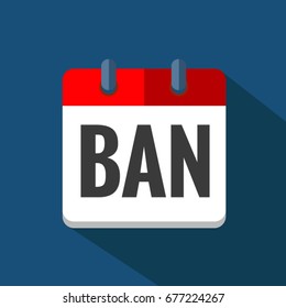 calendar  ban isolated   Vector EPS 10 illustration. 