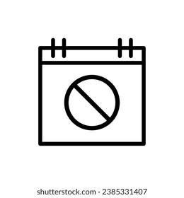 calendar with ban sign vector isolated