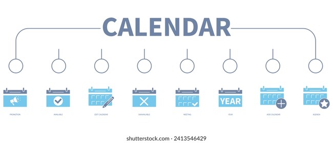 Calendar banner web icon vector illustration concept