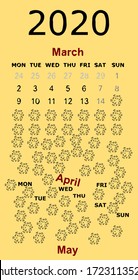 calendar based design 2020 concept