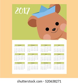 Calendar with a bear
