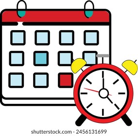 Calendar with beautiful clock eps 10 version 