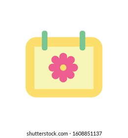 calendar with beautiful flower spring vector illustration design