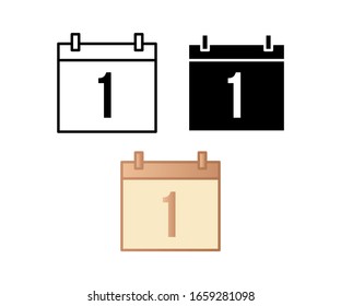 calendar beginning of the month icon, can be used and easy to edit.