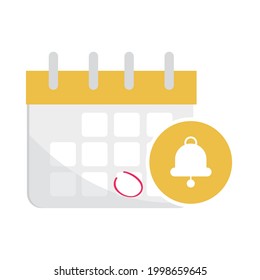calendar bell reminder isolated icon