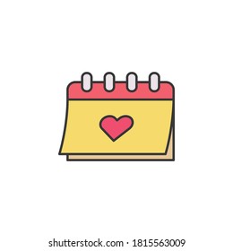 calendar bff day outline icon. Elements of friendship line icon. Signs, symbols and vectors can be used for web, logo, mobile app, UI, UX on white background