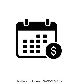 Calendar with Bill Due Icon Representing Payment Due Date Reminder