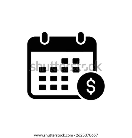 Calendar with Bill Due Icon Representing Payment Due Date Reminder
