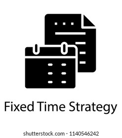 A calendar with the billfold, fixed term strategy 