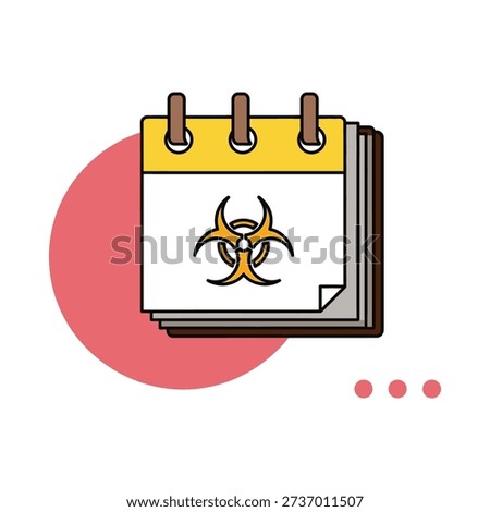 A calendar with a biohazard symbol on it