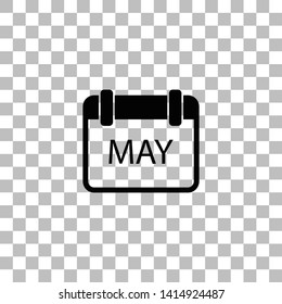 Calendar. Black flat icon on a transparent background. Pictogram for your project