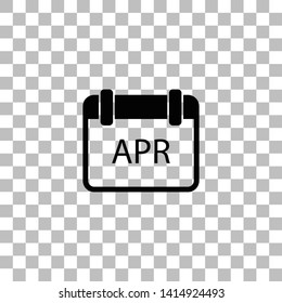 Calendar. Black flat icon on a transparent background. Pictogram for your project