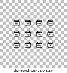Calendar. Black flat icon on a transparent background. Pictogram for your project