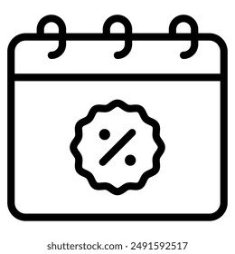 Calendar black friday icon illustration