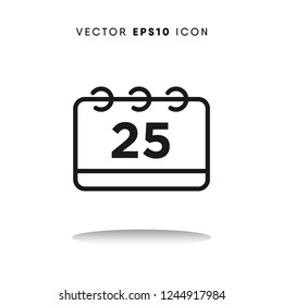 Calendar black friday vector icon